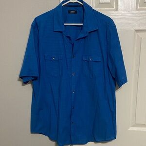 Alfani Men's Vibrant Blue Casual Button Down Shirt